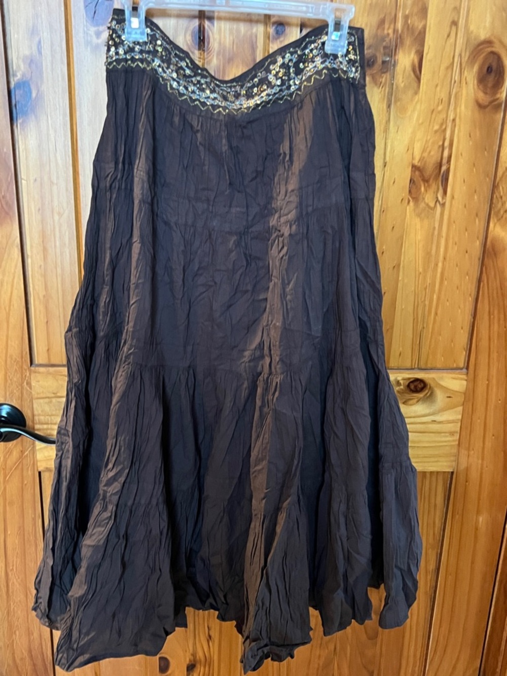 She's Cool Black Maxi Skirt with Embellished Waist